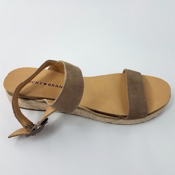 Lucky Brand Gadine Tan Suede Espadrille Sandals - Picture 9 of 13